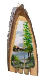 Картина на срезе дерева Озеро [1868]